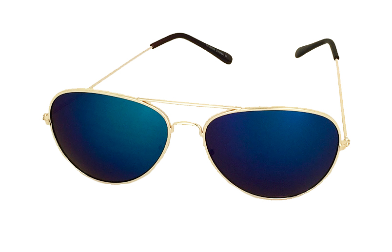 Flieger-Brille mit blauen Spiegelgläsern