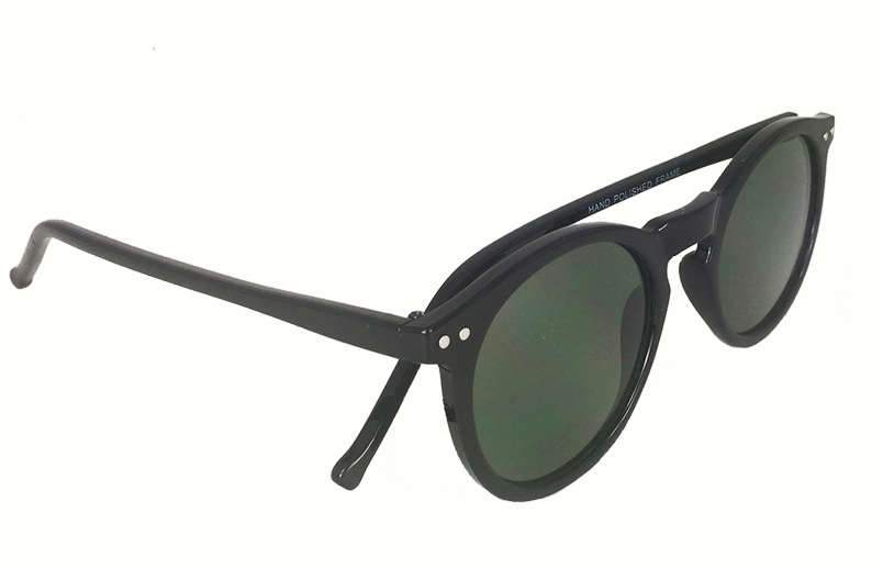 Schwarze runde Sonnenbrille - sunlooper.ch - billede 2