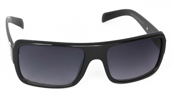 Schwarze Sonnenbrille mit Metalldetails