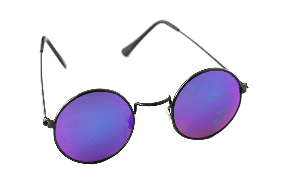 Runde Sonnebrille mit mehrfarbigem Glas
