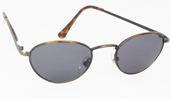 Ovale Metallsonnenbrille mit braunen BÃ¼geln