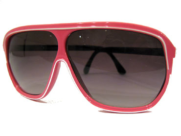 Rosafarbene Pilotensonnenbrille mit weiÃŸem Streifen