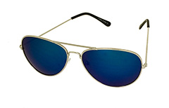 Silberne Flieger-Brille mit bunten Spiegelgläsern - Design nr. 3229