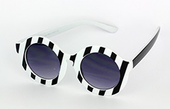 Große, runde Sonnenbrille, schwarz/weiß - Design nr. 1038