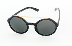 Große, runde Sonnenbrille, dunkles schildkrötenbraun - Design nr. 1059
