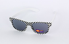 Kindersonnenbrille, weiß-schwarz kariert - Design nr. 1087