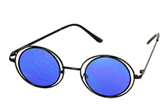 Luxuriöse Lennon-Sonnenbrille mit blauen Gläsern - Design nr. 1114