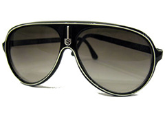 Schwarze Sonnenbrille komplett mit weißem Steifen - Design nr. 1331