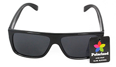 Schwarze polarisierte Sonnenbrille in kantigem Design.  - Design nr. 3076