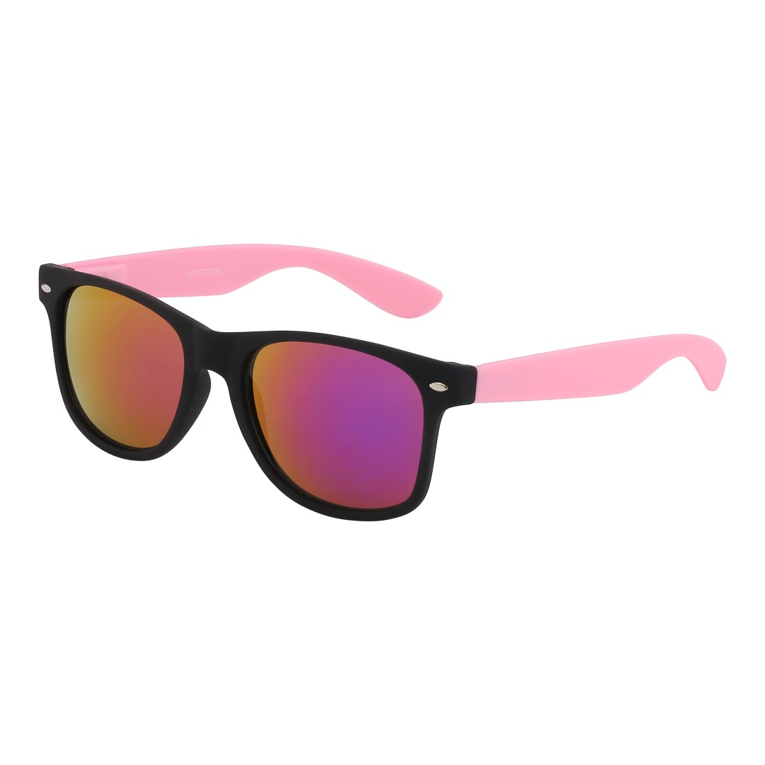 Wayfarer mit rosa Bügeln und farbigen Gläsern - Design nr. 3094