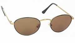 Ovale Metallsonnenbrille in schwarz und gold - Design nr. 3118