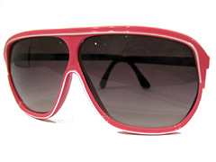 Rosafarbene Pilotensonnenbrille mit weißem Streifen - Design nr. 852